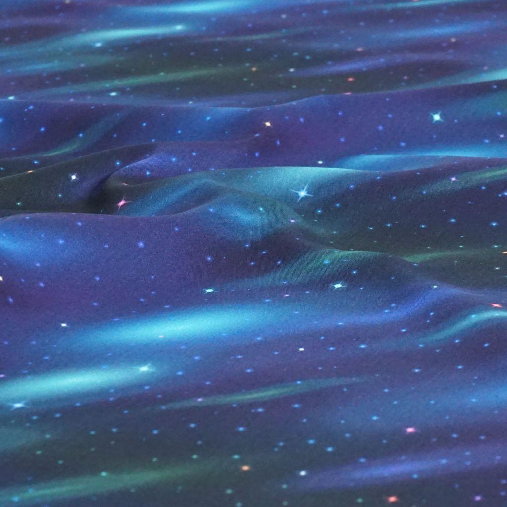 Baumwollstoff Motivdruck Weltall Galaxy blau